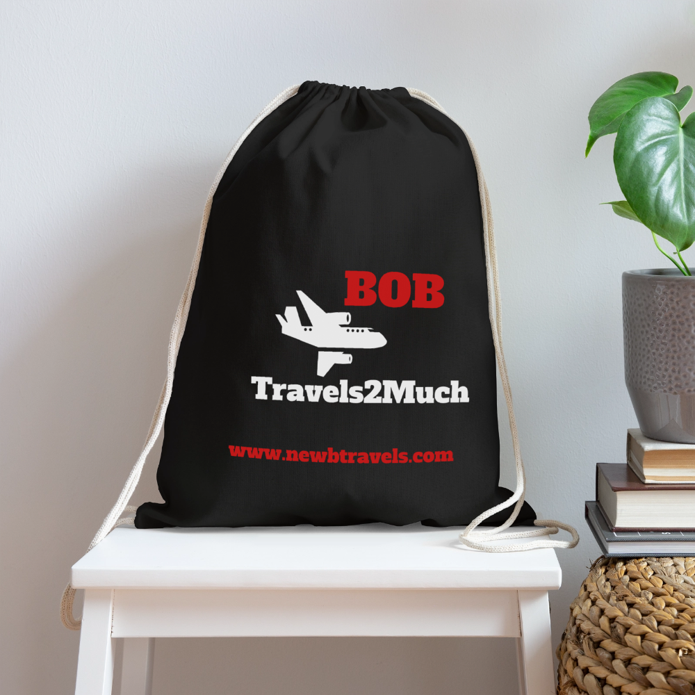 Cotton Drawstring Bag - black