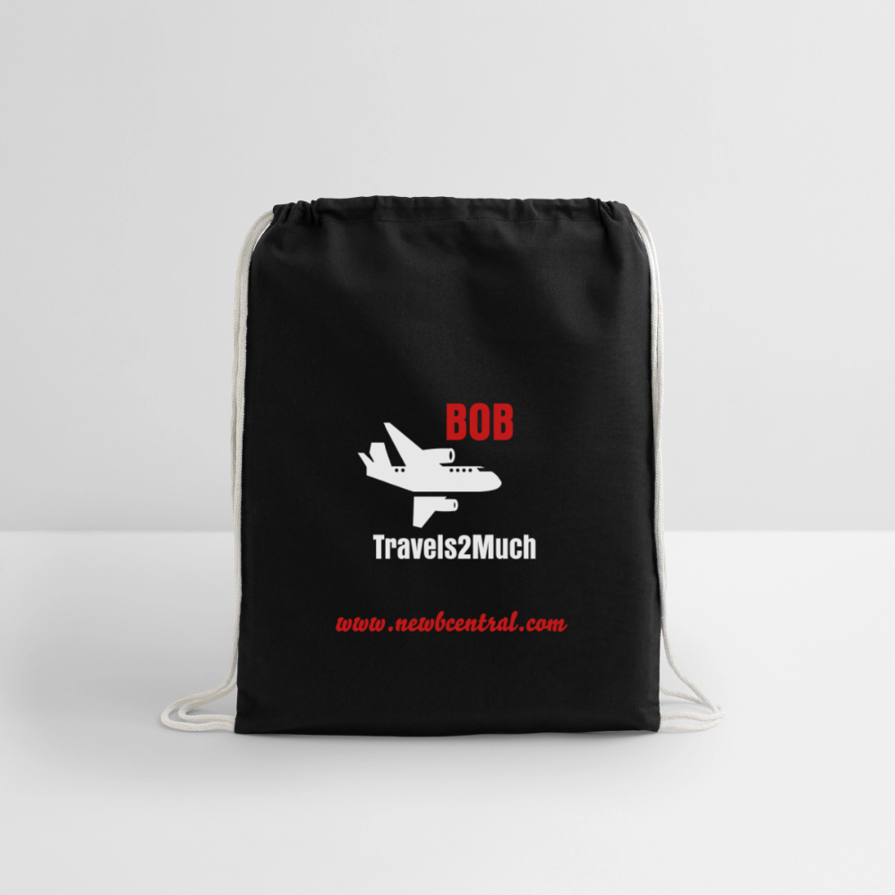 Cotton Drawstring Bag - black