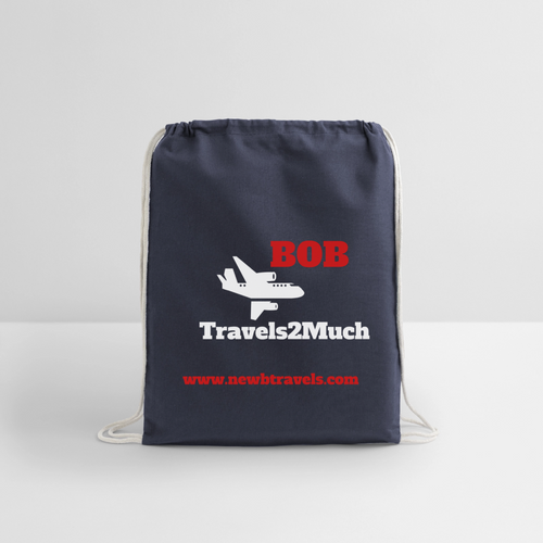 Cotton Drawstring Bag - navy