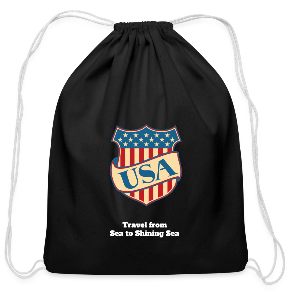Cotton Drawstring Bag - black