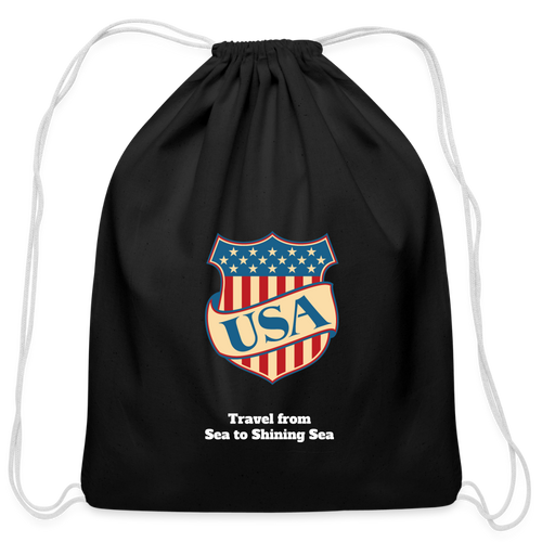 Cotton Drawstring Bag - black