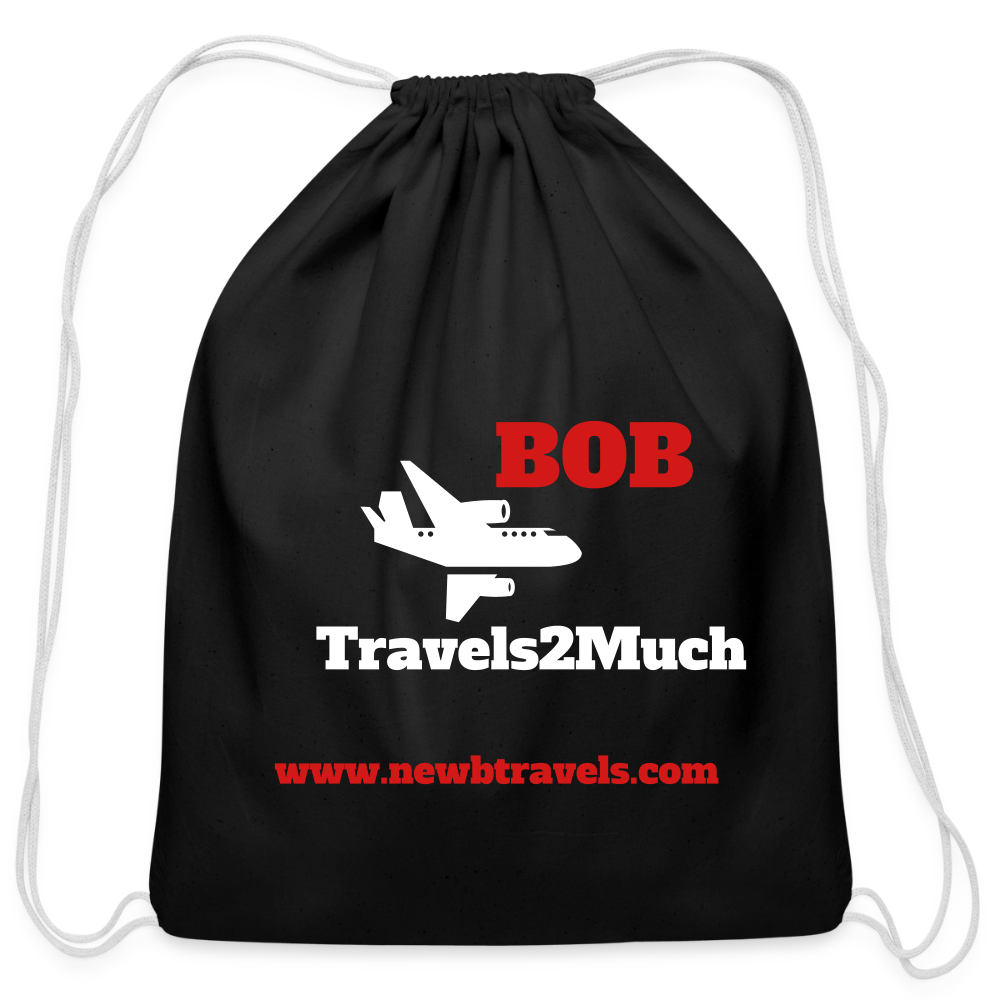 Cotton Drawstring Bag - black