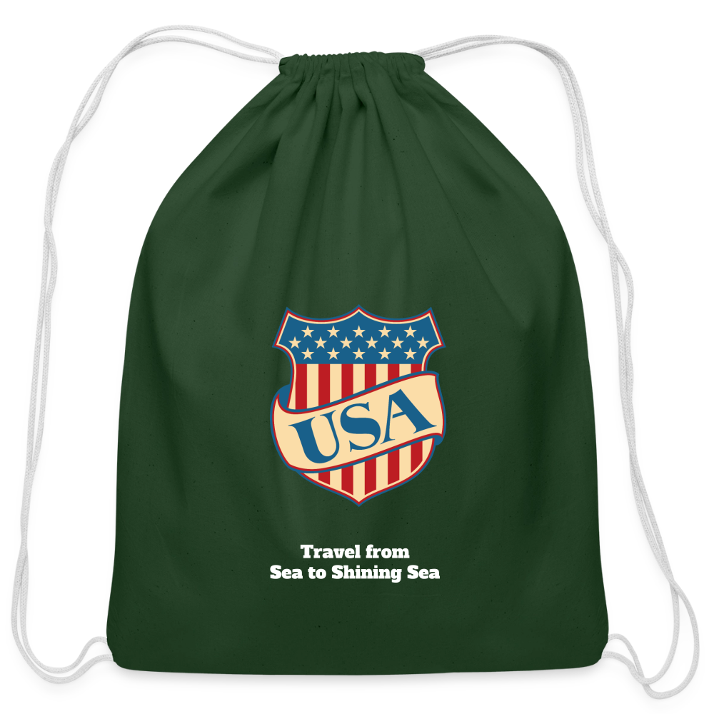 Cotton Drawstring Bag - forest green