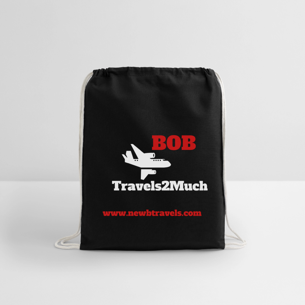 Cotton Drawstring Bag - black