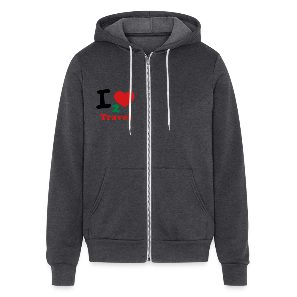 Unisex Full Zip Hoodie - charcoal grey