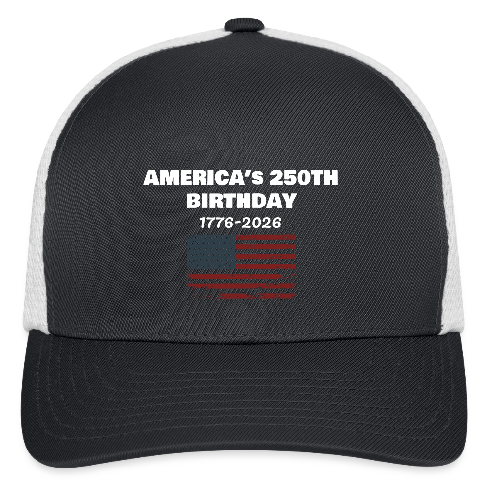 Flexfit Fitted Baseball Cap - dark gray/white