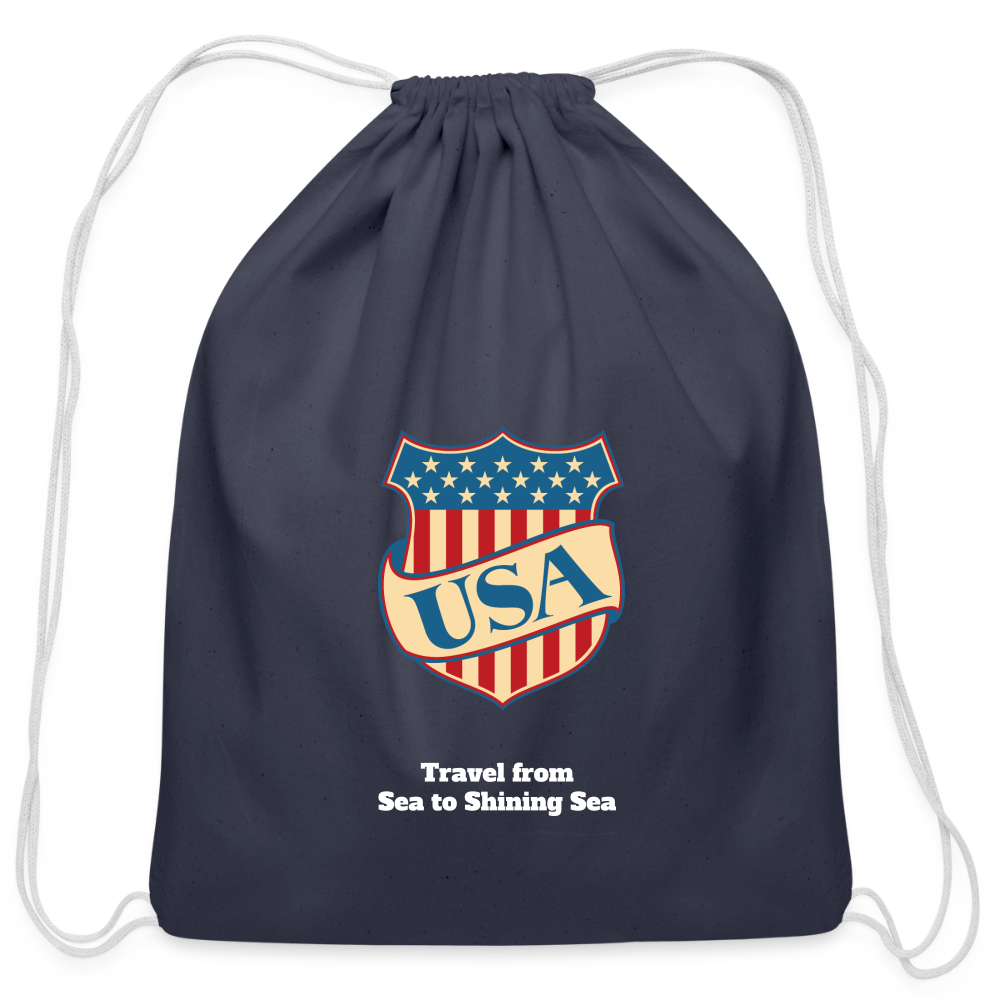 Cotton Drawstring Bag - navy