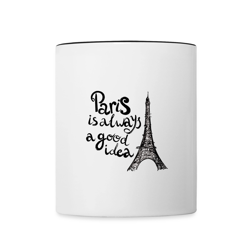 Contrast Coffee Mug-PARIS - white/black
