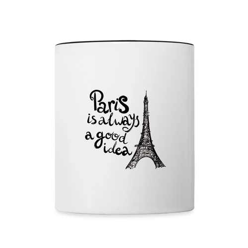 Contrast Coffee Mug-PARIS - white/black