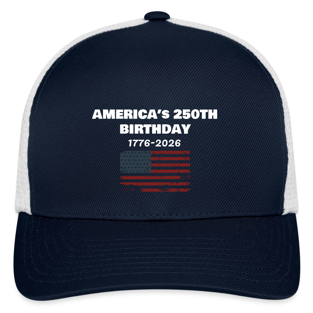 Flexfit Fitted Baseball Cap - navy/white