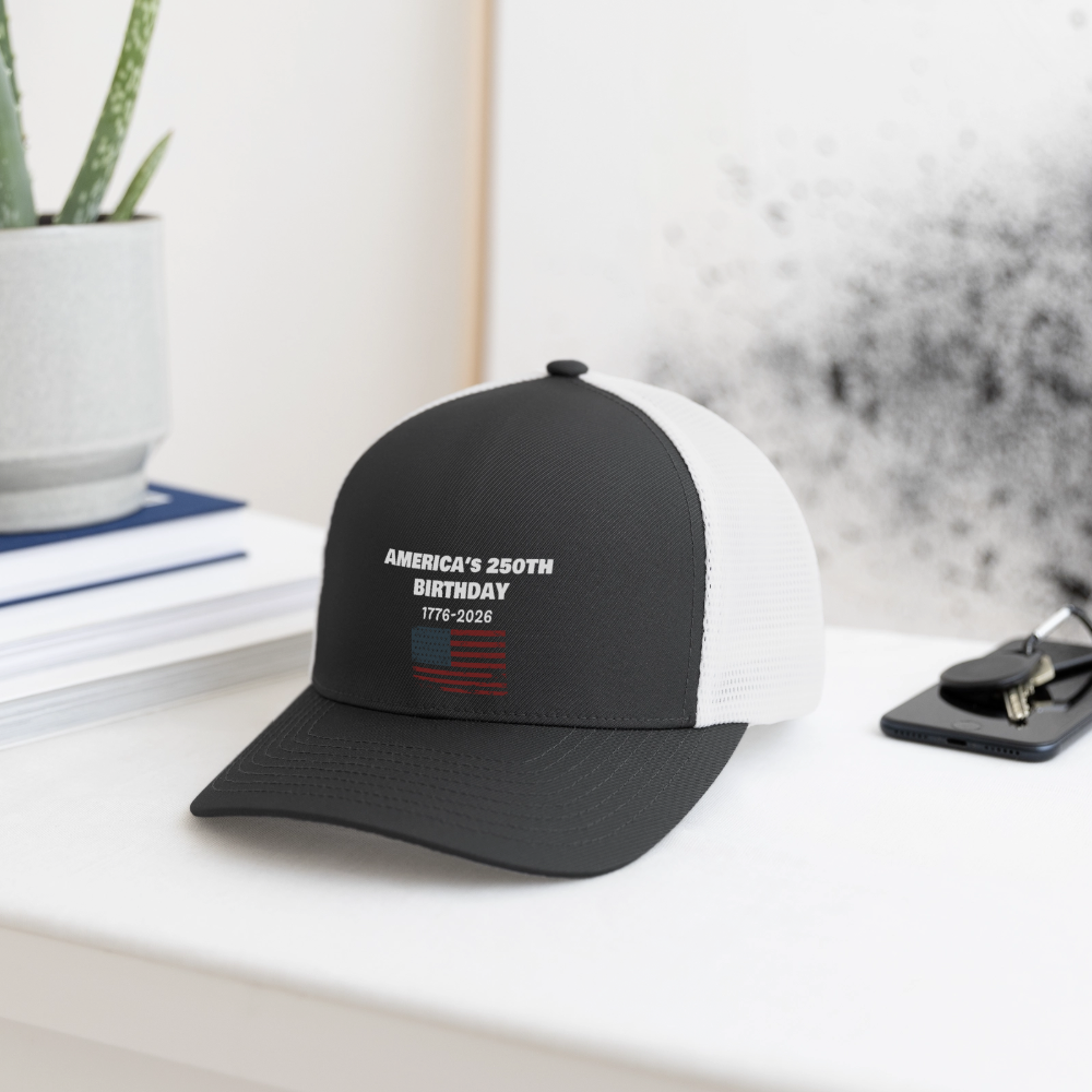 Flexfit Fitted Baseball Cap - dark gray/white